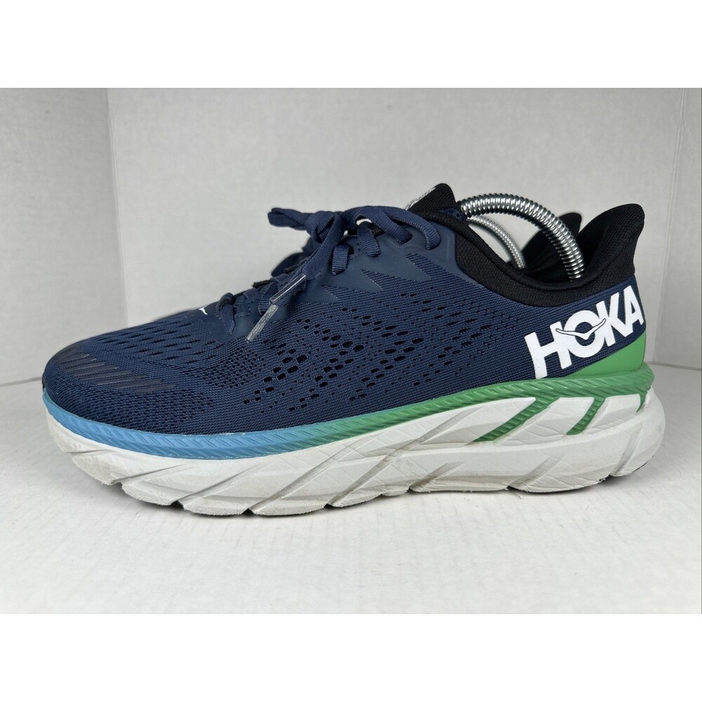 Hoka One One Clifton 7 Navy Green Running Shoes 1110508 / MOAN Men’s Sz 10
